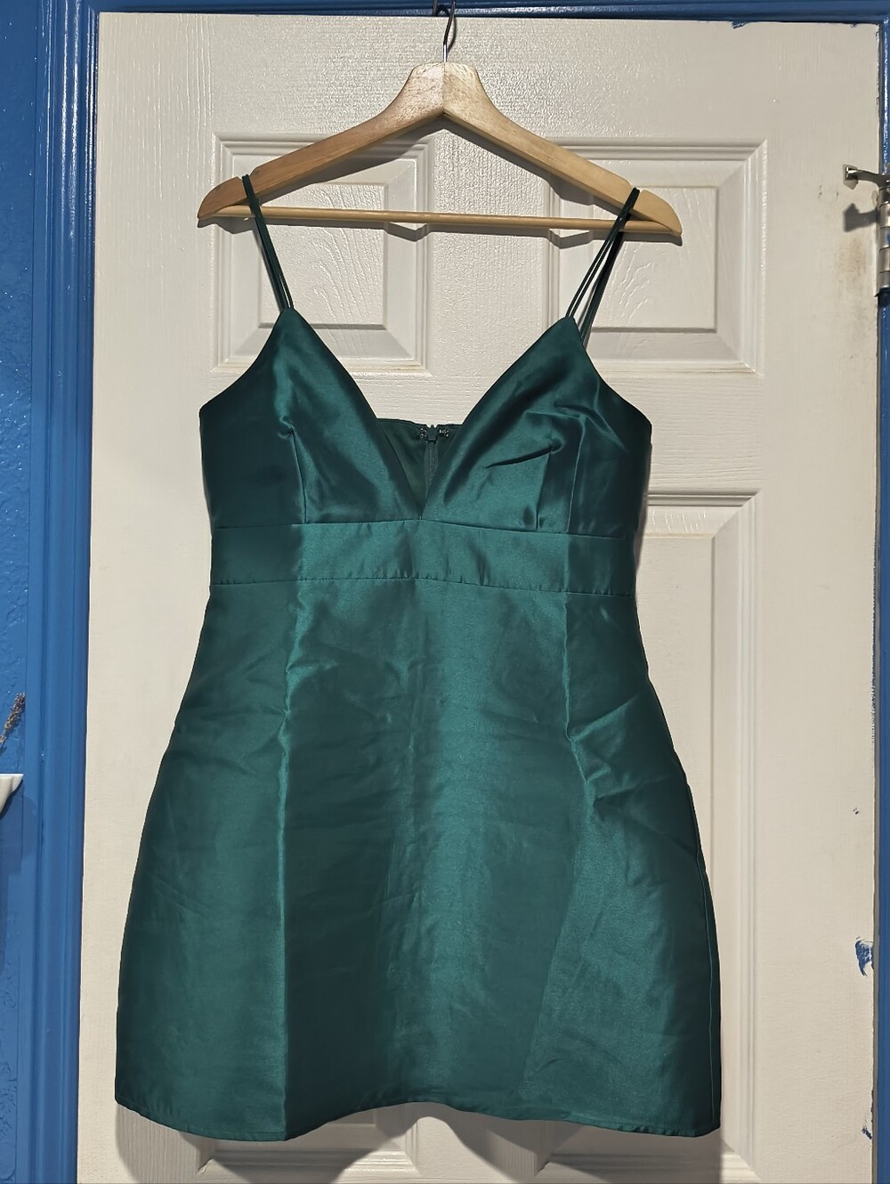 Lulus Emerald Green Taffeta Glamourous Life Mini Dress - Size M